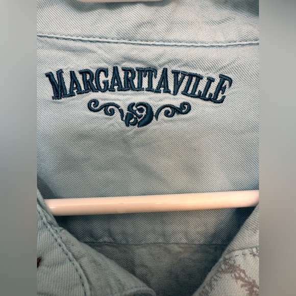 Margaritaville Blue Patterned Button Down Shirt - Picture 4 of 7